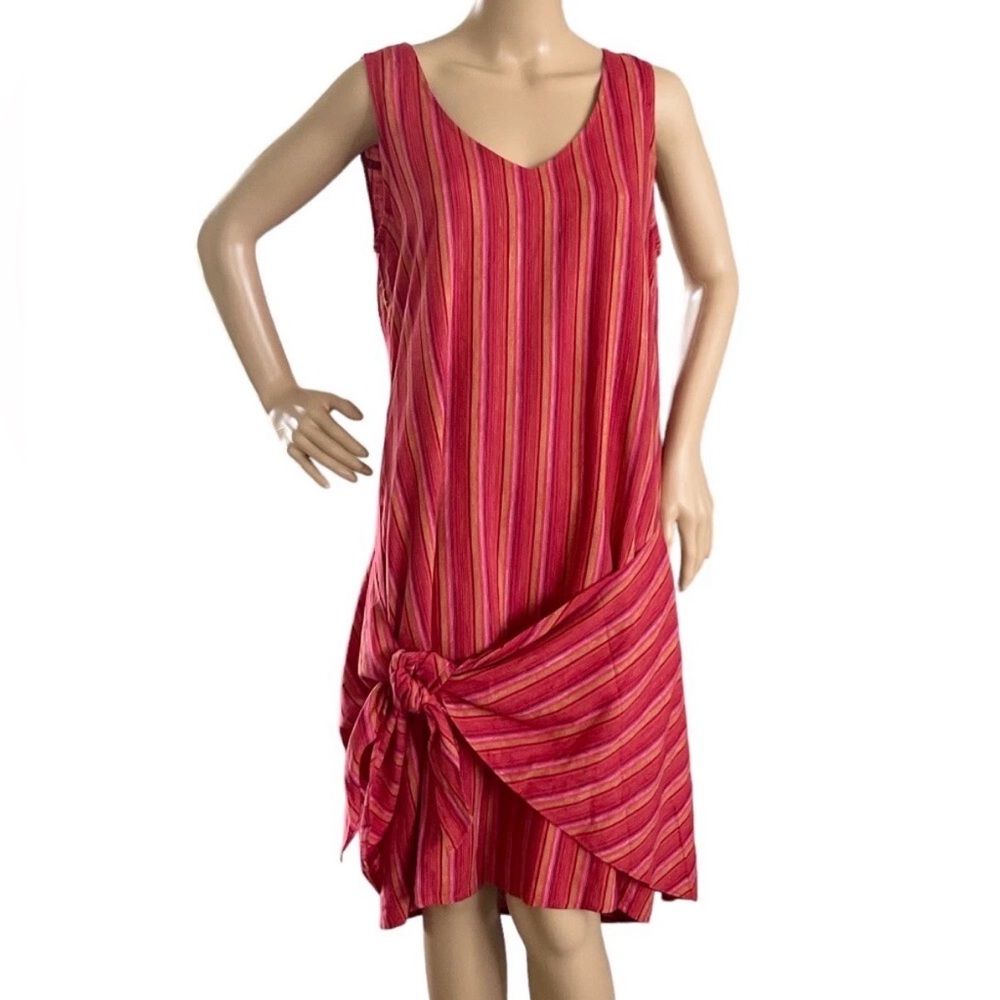 Drew Anthropologie Linen Blend Wrap Red Stripe